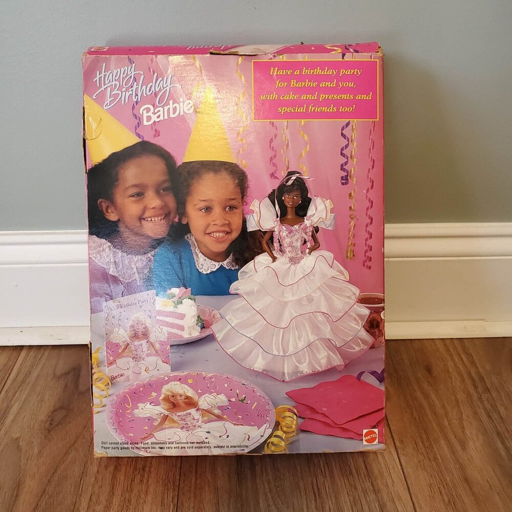 1995 Birthday Barbie African-American Doll with Long Hair Mattel - Picture 4 of 6